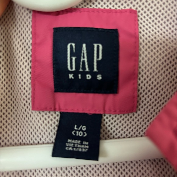Kids GAP pink lined rain jacket girls size large - Picture 3 of 9
